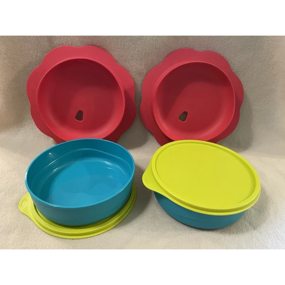 Tupperware TupperKids Set Of 2 Feeding Bowls 16oz Tcare Anti Skid Baby Toddler